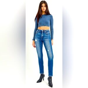 NWT RISEN TUMMY CONTROL HIGH RISE ANKLE SKINNY JEANS - 2X